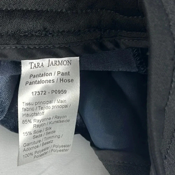 Tara Jarmon 36 Velvet Front Pocket Silk Rayon Blend Shimmery Pant - Picture 7 of 8